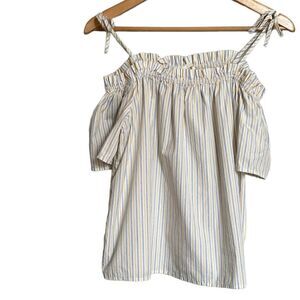 H&M Striped Short Sleeved Blouse Size 4